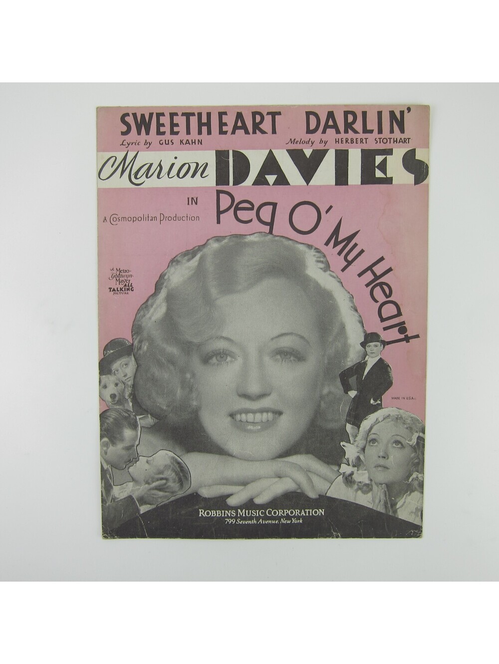 Sheet Music Sweetheart Darlin' Peg O' My Heart Marion Davies Vintage 1933